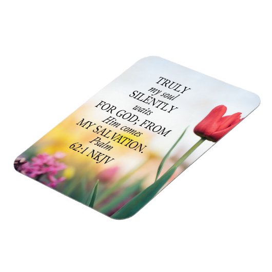 Psalm 62:1 NKJV auf Bildhintergrund Magnet (Linke Seite)