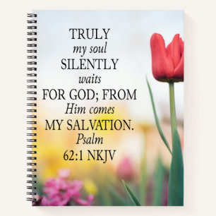 Psalm 62:1 NKJV auf Bildhintergrund  Notizblock