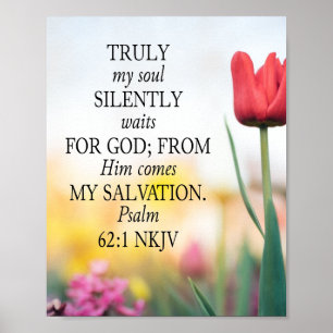 Psalm 62:1 NKJV auf Bildhintergrund Poster