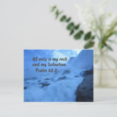 Psalm 62:2 Er ist nur mein Felsen und meine Errett Postkarte (Stehend Vorderseite)