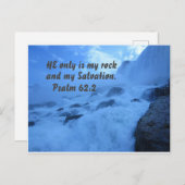 Psalm 62:2 Er ist nur mein Felsen und meine Errett Postkarte (Vorne/Hinten)