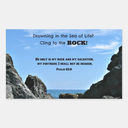 Psalm 62:6 Er ist nur mein Rock.... Rechteckiger Aufkleber (Vorderseite)