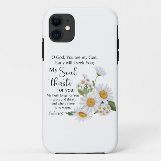 Psalm 63:1 Bibelschrift - Kamille Blume Case-Mate iPhone Hülle (Rückseite)