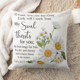 Psalm 63:1 Bibelschrift - Kamille Blume Kissen