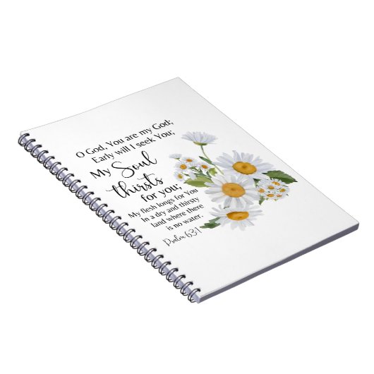 Psalm 63:1 Bibelschrift - Kamille Blume Notizblock (Rechte Seite)
