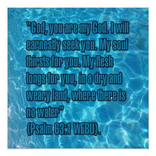 Psalm 63:1 WEBU Poster (Vorderseite)
