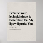 Psalm 63:3, Bible Verse, Modern Bible, Scripture  Poster (Vorne)