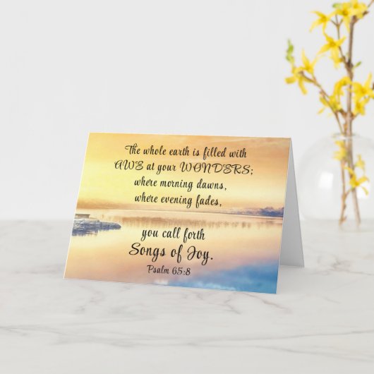 Psalm 65:8 Sie rufen Songs der Joy Bible Verse her Karte (Gelbe Blume)
