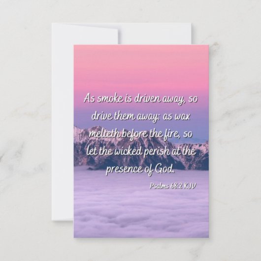 Psalm 68:2 KJV Bible Verse Flat Greeting Card Karte (Vorderseite)