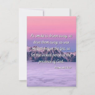 Psalm 68:2 KJV Bible Verse Flat Greeting Card Karte