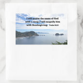 Psalm 69:30 Ich werde den Namen Gottes loben... Rechteckiger Aufkleber (Tasche)