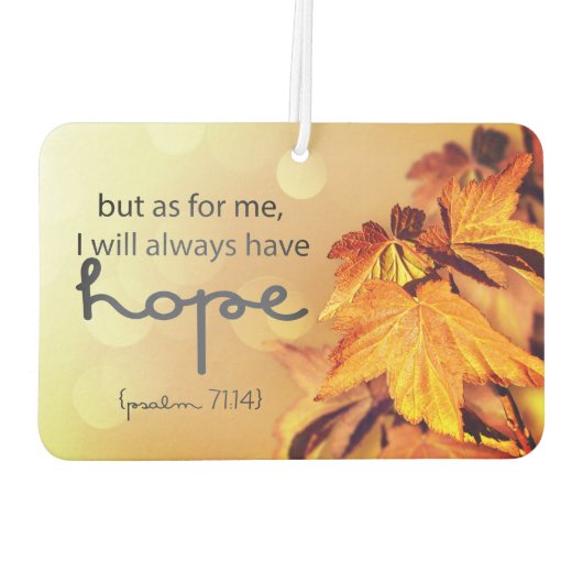 Psalm 71:14 Ich werde immer HOPE Maple Blätter Autolufterfrischer (Rückseite)