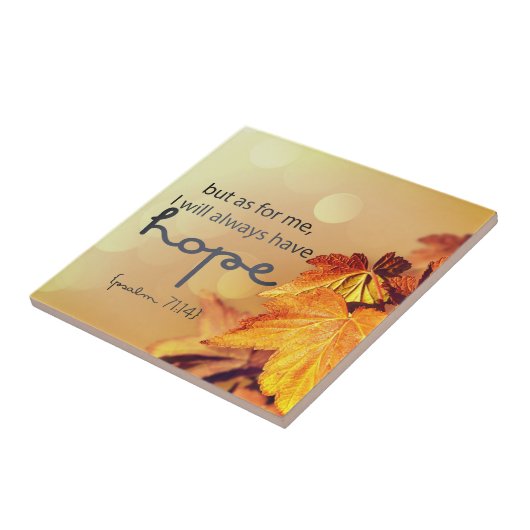 Psalm 71:14 Ich werde immer HOPE Maple Blätter Fliese (Seite)