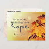 Psalm 71:14 Ich werde immer HOPE Maple Blätter Postkarte (Vorne/Hinten)