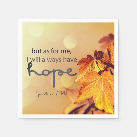 Psalm 71:14 Ich werde immer HOPE Maple Blätter Serviette (Vorderseite)