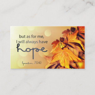 Psalm 71:14 Ich werde immer HOPE Maple Blätter Visitenkarte