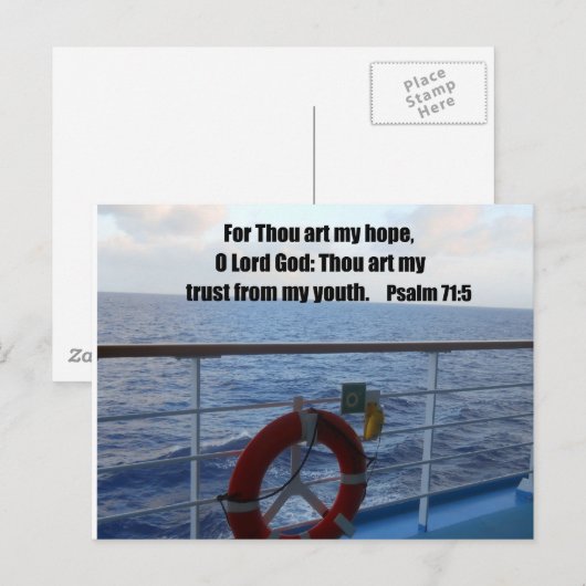 Psalm 71:5 postkarte (Vorne/Hinten)