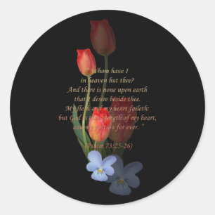 Psalm-73:25 - 26 Tulpen Runder Aufkleber