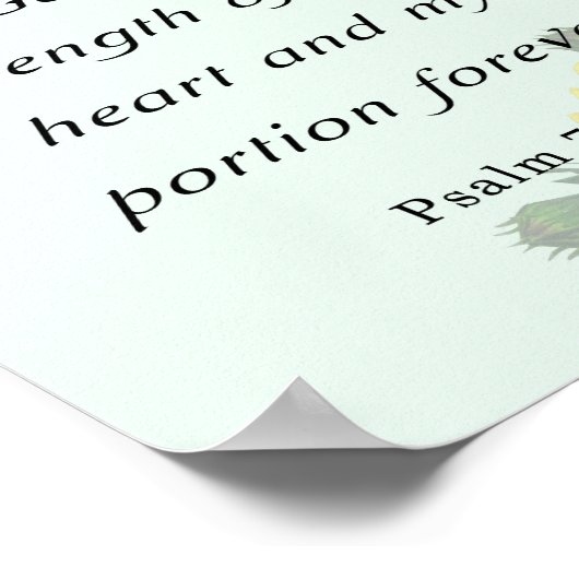 Psalm 73:26, Bibelverse Poster (Ecke)