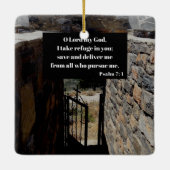 Psalm 7:1 Gott ist ein Heiligtum Verse Keramikornament (Rückseite)