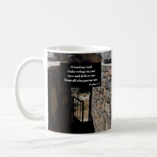 Psalm 7:1 Gott ist unser Zufluchtsbibel Verse Kaffeetasse (Links)