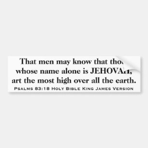 Psalm-83:18 heilige Bibel-König James Version Autoaufkleber