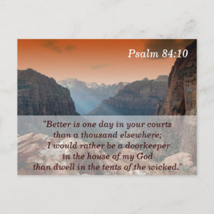 Psalm 84:10 Schriftkarte zum Auswendiglernen Postkarte