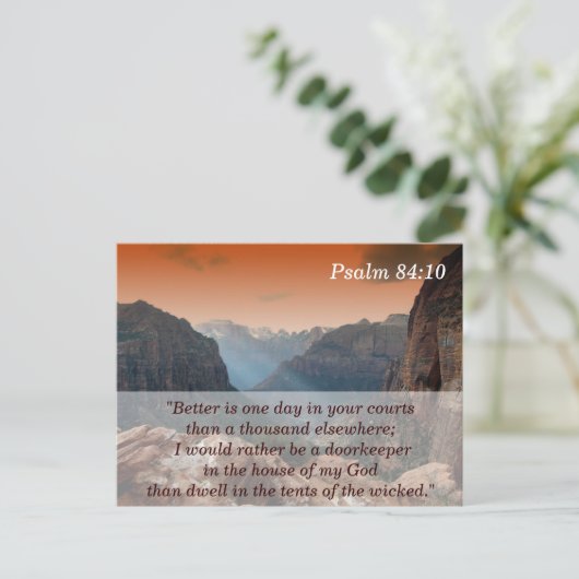 Psalm 84:10 Scripture Memory Card Postkarte (Stehend Vorderseite)