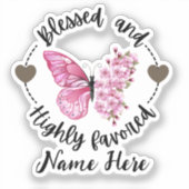 Psalm 88:4 Gesegnet Hoch begünstigter Schmetterlin Aufkleber (Vorderseite)