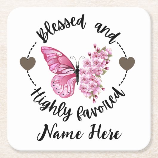 Psalm 88:4 Gesegnet Hoch begünstigter Schmetterlin Rechteckiger Pappuntersetzer (Vorderseite)