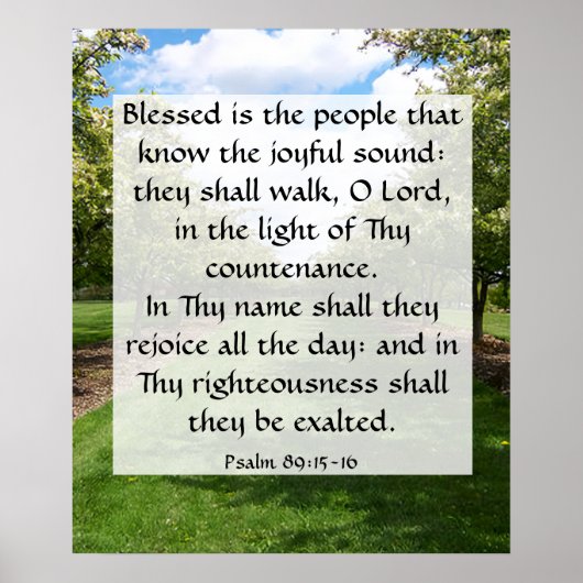 Psalm 89:15-16 poster (Vorne)