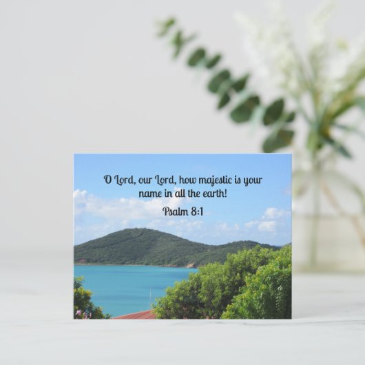 Psalm 8:1 O Herr, unser Herr, wie majestätisch ist Postkarte (Stehend Vorderseite)