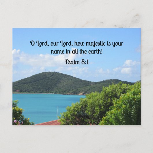 Psalm 8:1 O Herr, unser Herr, wie majestätisch ist Postkarte (Vorderseite)