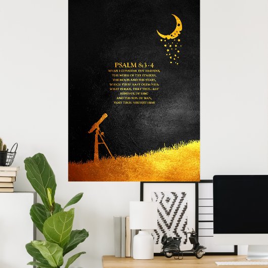 Psalm 8:3-4 Bibelverse Poster (Heimbüro)