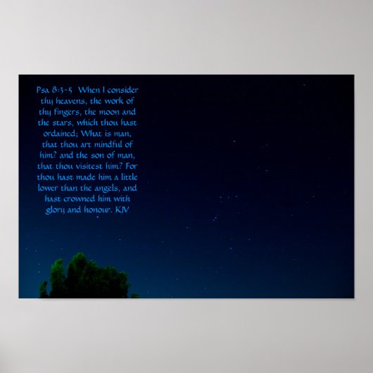 Psalm 8:3-5 Poster (Vorne)