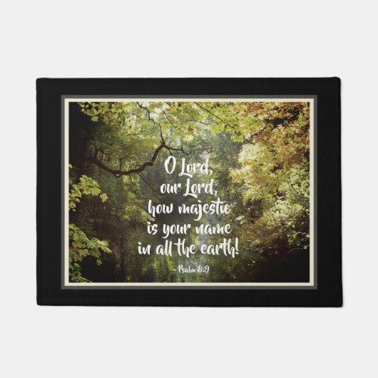 Psalm 8:9 O Herr, wie majestätisch ist dein Name Fußmatte (Vorderseite)