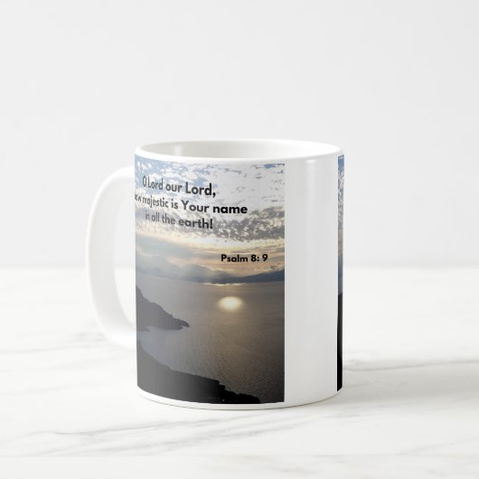 Psalm 8 Bibelverse Christlich Kaffeetasse (Vorderseite Links)