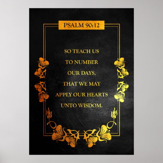 Psalm 90:12 Bibelverse Poster (Vorne)