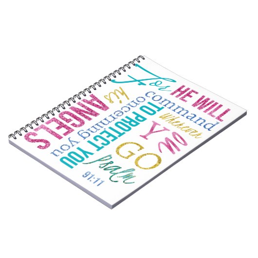 Psalm 91:11 Angel Scripture Prayer Journal Sermon Notizblock (Linke Seite)