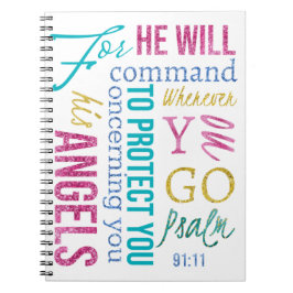 Psalm 91:11 Angel Scripture Prayer Journal Sermon Notizblock