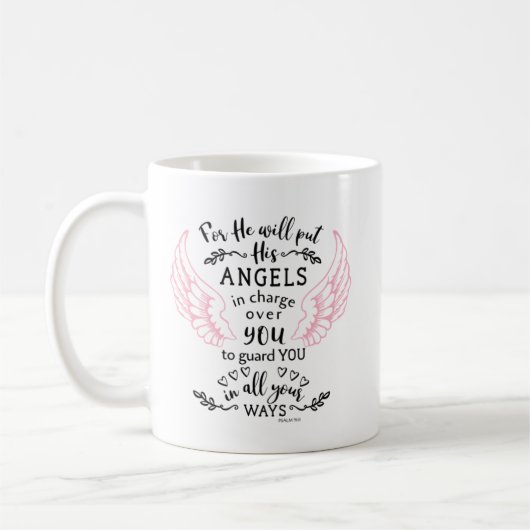 Psalm 91:11 Bibelschrift Verse Angels Garde Kaffeetasse (Links)