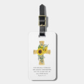 Psalm 91:11 Bibelverse Religiöse Sonnenblumen Kreu Gepäckanhänger (Vorderseite vertikal)