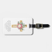 Psalm 91:11 Bibelverse Religious Peonies Cross Gepäckanhänger (Vorderseite horizontal)