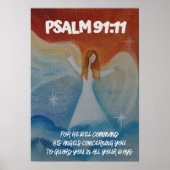 Psalm 91:11 Er wird seine Engel befehligen Poster (Vorne)