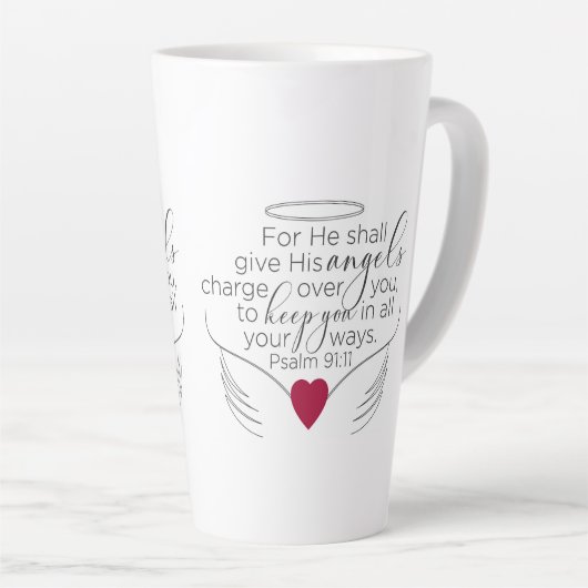 Psalm 91:11 - Neue King James-Version - Kaffee-Tas Milchtasse (Rechte Ecke)