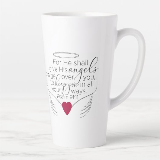 Psalm 91:11 - Neue King James-Version - Kaffee-Tas Milchtasse (Rechts)
