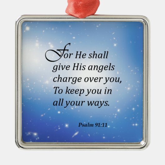 Psalm-91:11 Ornament Aus Metall (Vorne)