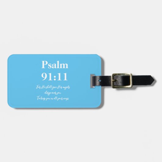 Psalm 91:11 Personalisierte Christliche Gepäckmark Gepäckanhänger (Vorderseite horizontal)