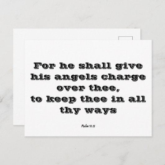 Psalm 91:11 postkarte (Vorne/Hinten)