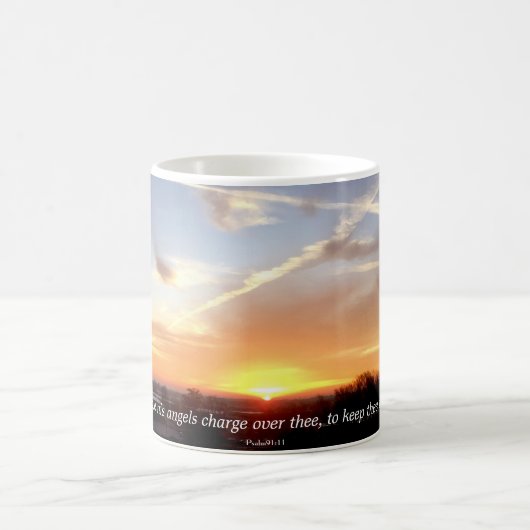 Psalm-91:11 (Sonnenaufgang) Kaffeetasse (Mittel)